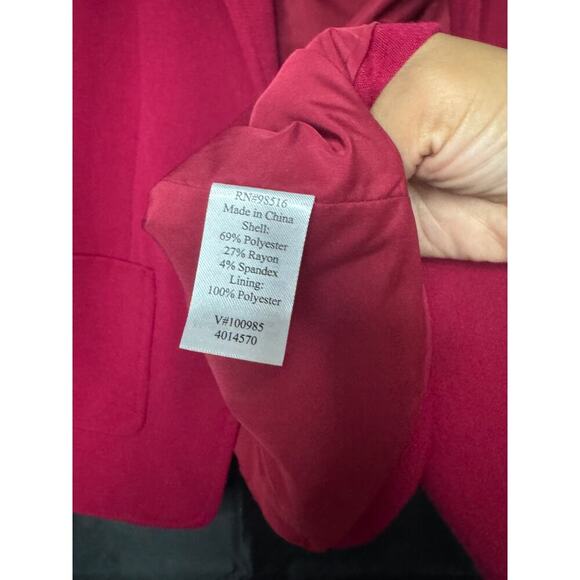 Coldwater Creek Red Ponte Knit Blazer Size XL Soft Stretch Jacket - Picture 6 of 7